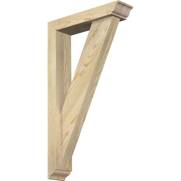 Ekena Millwork Traditional Traditional Rough Sawn Bracket w/ Offset Brace, Douglas Fir, 4"W x 16"D x 28"H BKT0402X16X28TRA01RDF - main